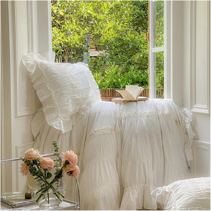 VibeCore Dream Drape Ruched Duvet Cover Set On Windowsill